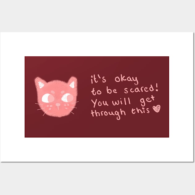 Scaredy Cat Wall Art by Lilmissvegan